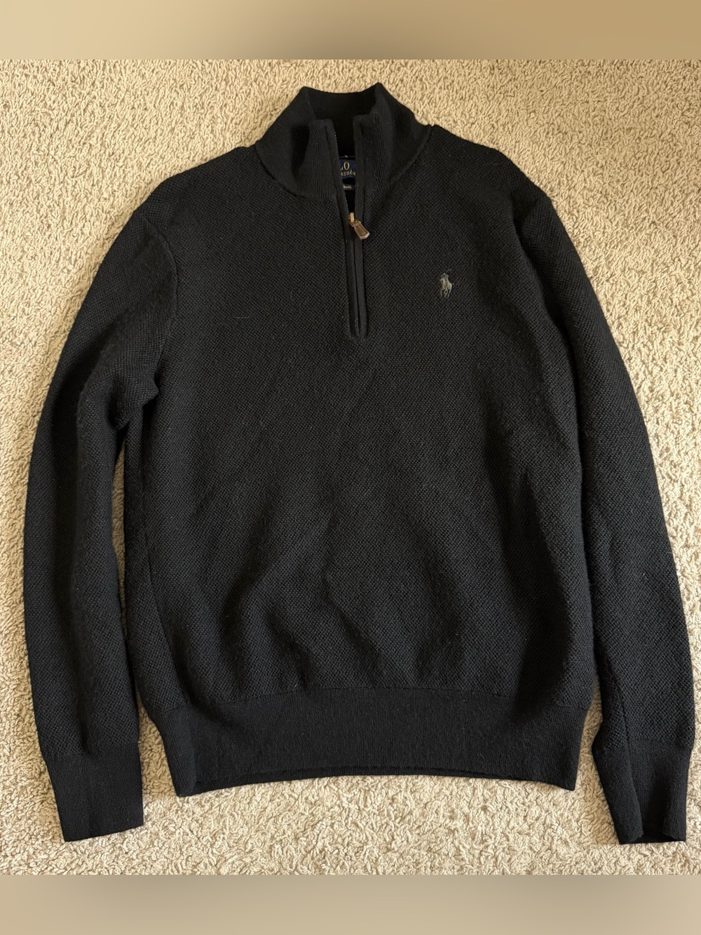 Polo Ralph Lauren Washable Merino Wool Quarter Zip Sweater